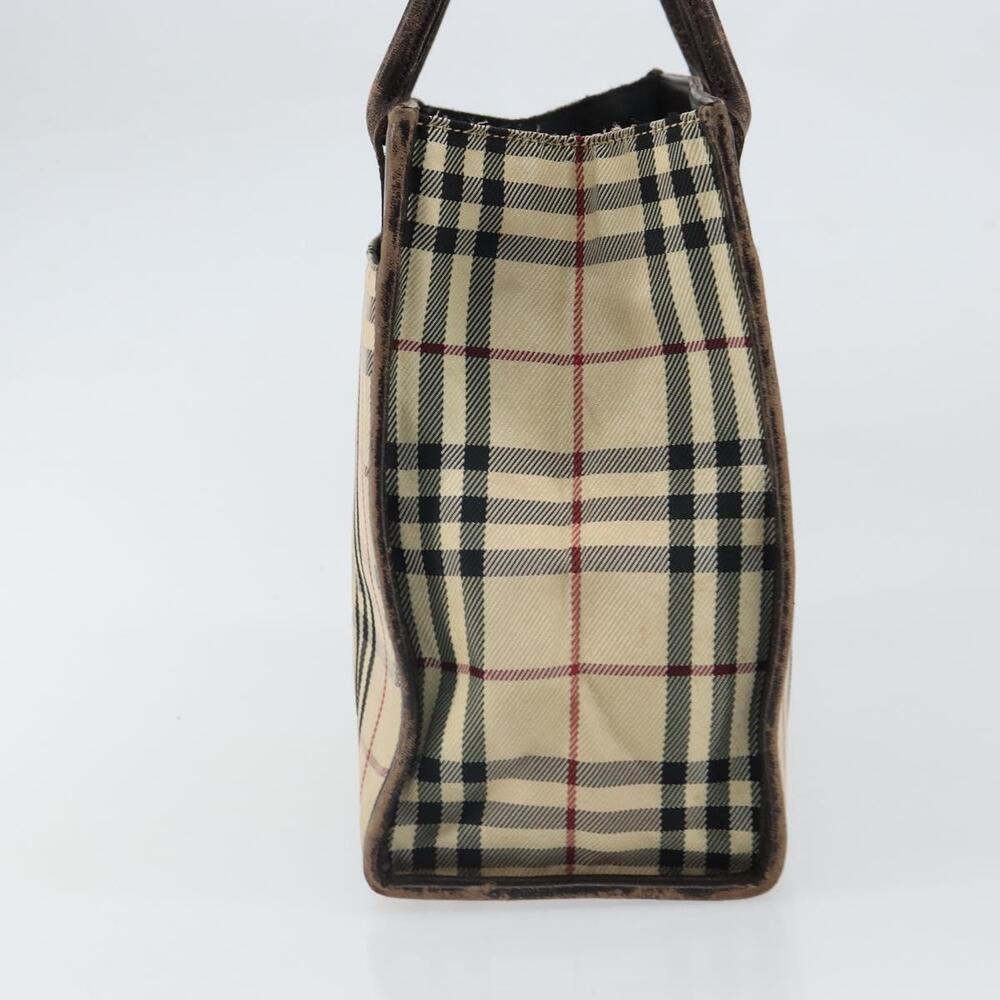 BURBERRY Nova Check Hand Bag Canvas Blue Silver Auth 161282 - Picture 4 of 16